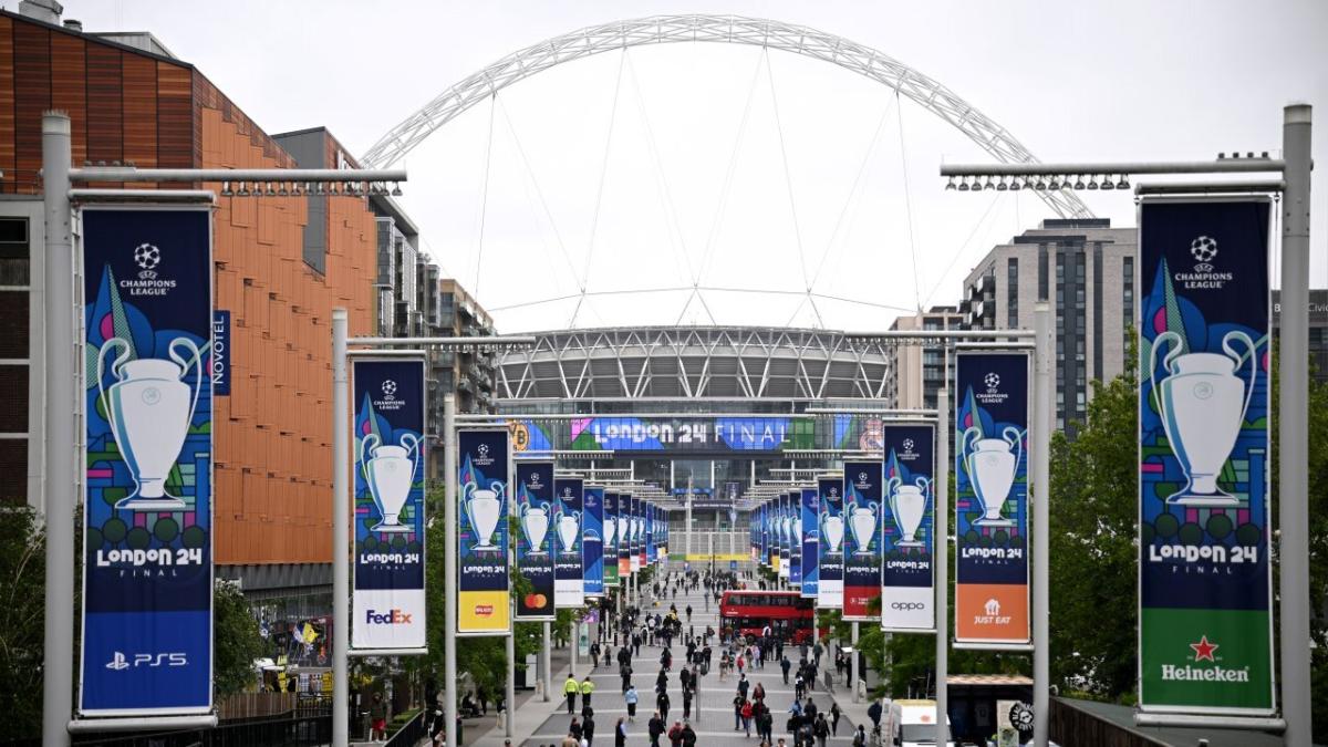 A view of the Wembley arch ahead of the 2024 Champions League final